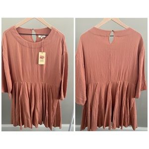 NWT! Entro Peplum Blush Dress L